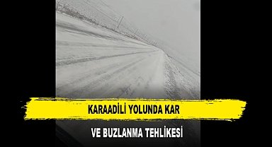 KARAADİLİ YOLUNDA KAR VE BUZLANMA TEHLİKESİ