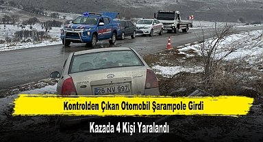 Kontrolden Çıkan Otomobil Şarampole Girdi: 4 Kişi Yaralandı