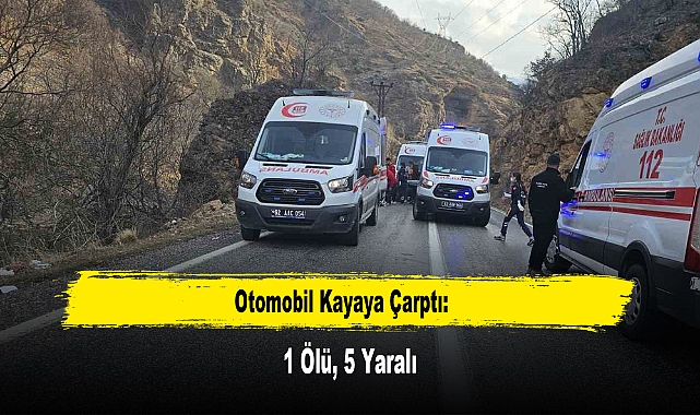 Otomobil Kayaya Çarptı: 1 Ölü, 5 Yaralı