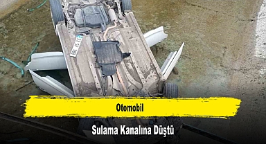 Otomobil Sulama Kanalına Düştü