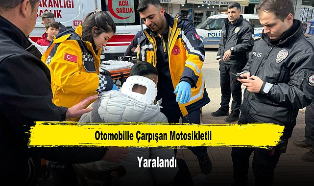 Otomobille Çarpışan Motosikletli Yaralandı