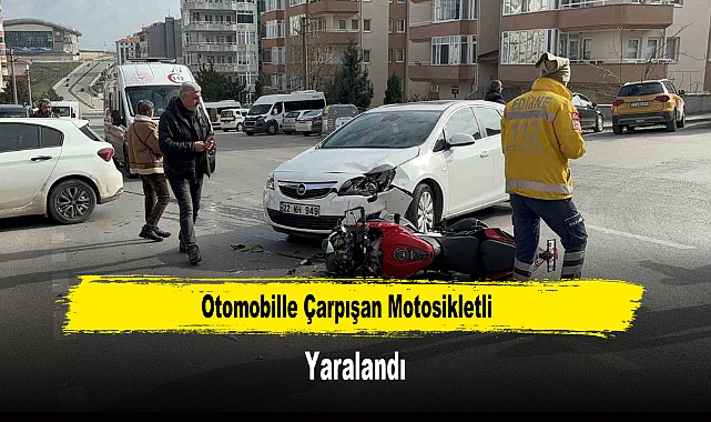 Otomobille Çarpışan Motosikletli Yaralandı