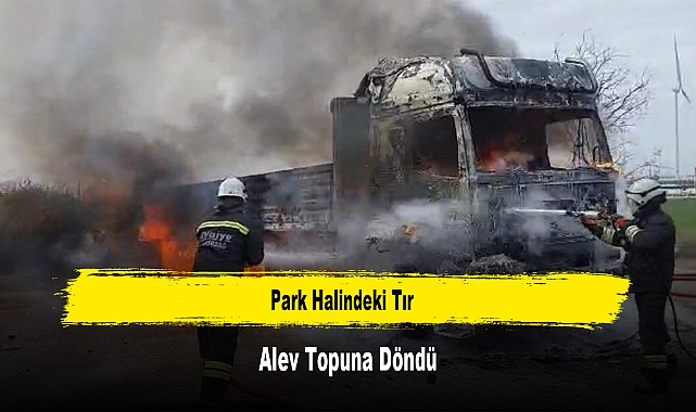 Park Halindeki Tır,  Alev Topuna Döndü