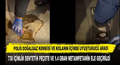 Polis Doğalgaz Kombisi ve Kolanın İçinde Uyuşturucu Aradı