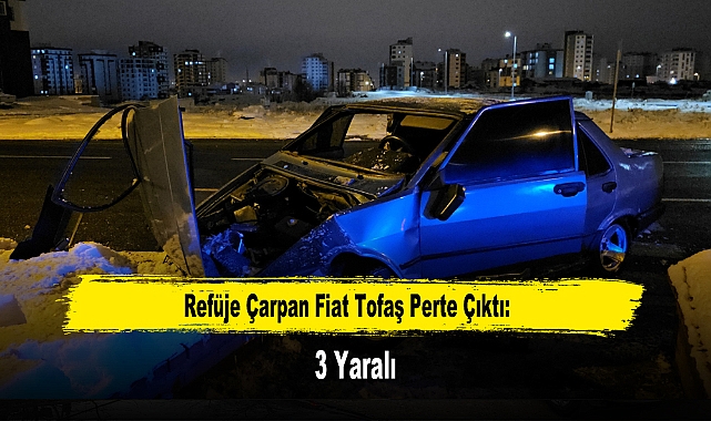 Refüje Çarpan Fiat Tofaş Perte Çıktı: 3 Yaralı