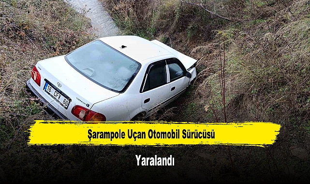 Şarampole Uçan Otomobil Sürücüsü Yaralandı
