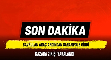 Savrulan Araç Şarampole Girdi: 2 Kişi Yaralandı