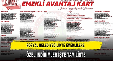 SOSYAL BELEDİYECİLİKTE EMEKLİLERE ÖZEL İNDİRİMLER İŞTE TAM LİSTE