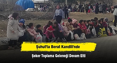 Şuhut'ta Berat Kandili'nde Şeker Toplama Geleneği Devam Etti