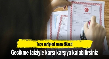 Tapu sahipleri aman dikkat! Gecikme faiziyle karşı karşıya kalabilirsiniz