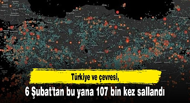 Türkiye ve çevresi 6 Şubat'tan bu yana 107 bin kez sallandı