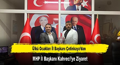 Ülkü Ocakları İl Başkanı Çetinkaya’dan, MHP İl Başkanı Kahveci’ye Ziyaret