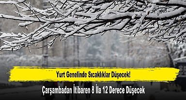 Yurt Genelinde Sıcaklıklar Çarşambadan İtibaren 8 İla 12 Derece Düşecek