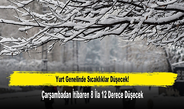 Yurt Genelinde Sıcaklıklar Çarşambadan İtibaren 8 İla 12 Derece Düşecek
