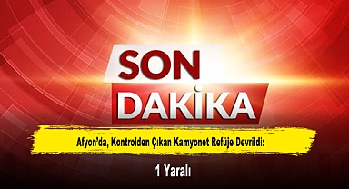Afyon'da, Kontrolden Çıkan Kamyonet Refüje Devrildi: 1 Yaralı