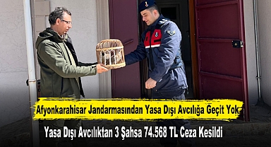 Afyon’da Yasa Dışı Avcılıktan 3 Şahsa 74.568 TL Ceza Kesildi