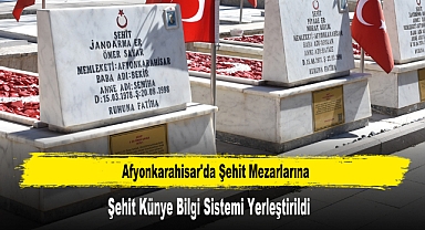 Afyonkarahisar'da Şehit Mezarlarına Şehit Künye Bilgi Sistemi Yerleştirildi