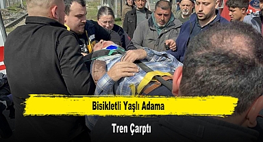 Bisikletli Yaşlı Adama Tren Çarptı