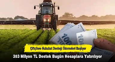 Çiftçilere Hububat Desteği Ödemeleri Başlıyor: 353 Milyon TL Destek Bugün Hesaplara Yatırılıyor