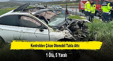 Kontrolden Çıkan Otomobil Takla Attı: 1 Ölü, 5 Yaralı