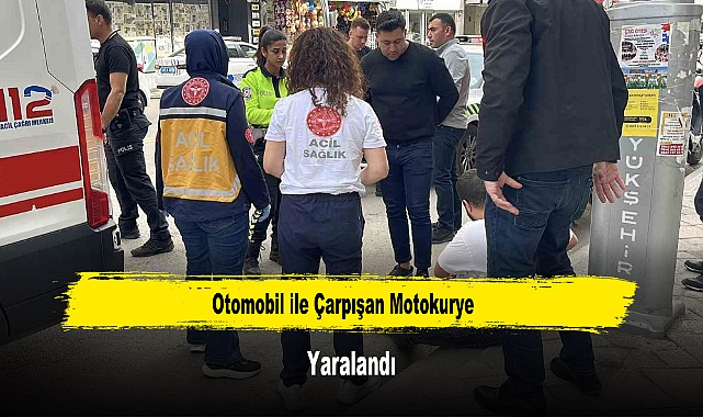 Otomobil ile Çarpışan Motokurye Yaralandı