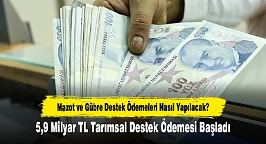 5,9 Milyar TL Tarımsal Destek Ödemesi Başladı