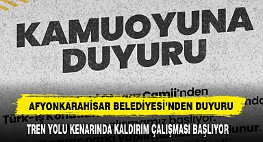 AFYONKARAHİSAR BELEDİYESİ’NDEN DUYURU : TREN YOLU KENARINDA KALDIRIM ÇALIŞMASI BAŞLIYOR