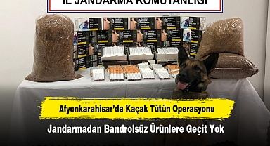 Afyonkarahisar’da Kaçak Tütün Operasyonu: Jandarmadan Bandrolsüz Ürünlere Geçit Yok