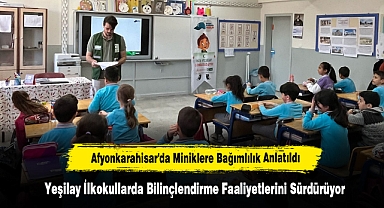 Afyonkarahisar'da Miniklere Bağımlılık Anlatıldı: Yeşilay, İlkokullarda Bilinçlendirme Faaliyetlerini Sürdürüyor