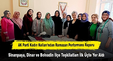 AK Parti Kadın Kolları’ndan Ramazan Performans Raporu: Sinanpaşa, Dinar ve Bolvadin İlçe Teşkilatları İlk Üçte Yer Aldı
