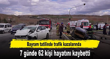 Bayram tatilinde trafik kazalarında 7 günde 62 kişi hayatını kaybetti