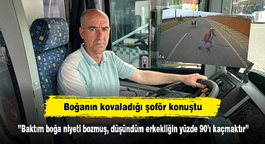 Boğanın kovaladığı şoför konuştu: ''Erkekliğin yüzde 90'ı kaçmaktır''