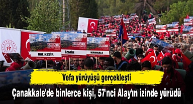 Çanakkale'de binlerce kişi, 57'nci Alay'ın izinde yürüdü