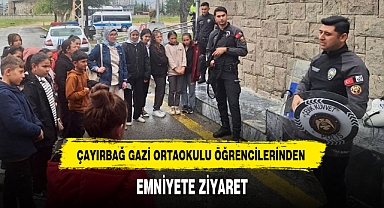 ÇAYIRBAĞ GAZİ ORTAOKULU ÖĞRENCİLERİNDEN EMNİYETE ZİYARET