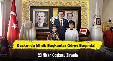 Dazkırı'da Minik Başkanlar Görev Başında! 23 Nisan Coşkusu Zirvede