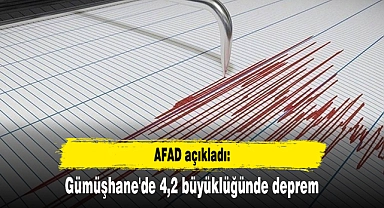 Gümüşhane'de 4,2 büyüklüğünde deprem