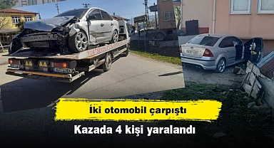 İki otomobil çarpıştı: Kazada 4 kişi yaralandı