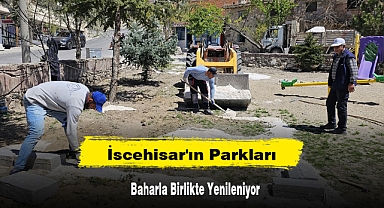 İscehisar'ın Parkları Baharla Birlikte Yenileniyor