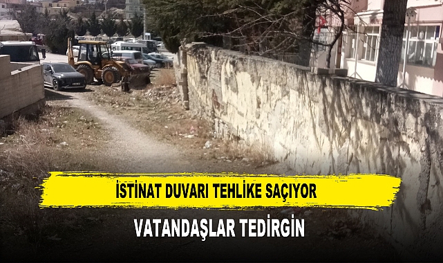 İSTİNAT DUVARI TEHLİKE SAÇIYOR  VATANDAŞLAR TEDİRGİN