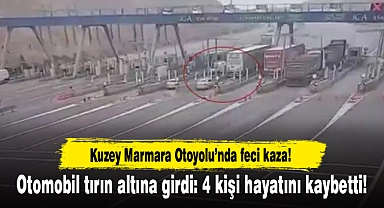 Kuzey Marmara Otoyolu'nda feci kaza! Otomobil tırın altına girdi: 4 kişi hayatını kaybetti