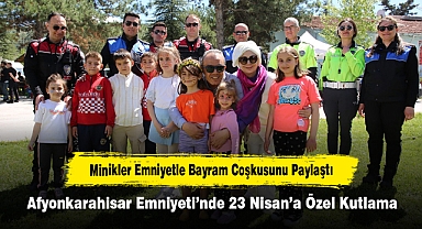 Minikler Emniyetle Bayram Coşkusunu Paylaştı: Afyonkarahisar Emniyeti’nde 23 Nisan’a Özel Kutlama