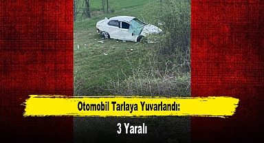 Otomobil Tarlaya Yuvarlandı: 3 Yaralı