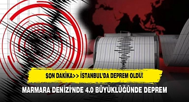 SON DAKİKA>> İSTANBUL’DA DEPREM OLDU! MARMARA DENİZİ'NDE 4.0 BÜYÜKLÜĞÜNDE DEPREM