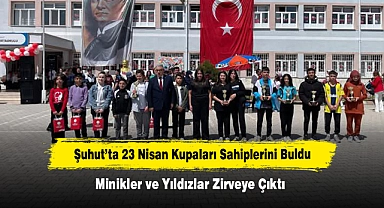 Şuhut’ta 23 Nisan Kupaları Sahiplerini Buldu: Minikler ve Yıldızlar Zirveye Çıktı