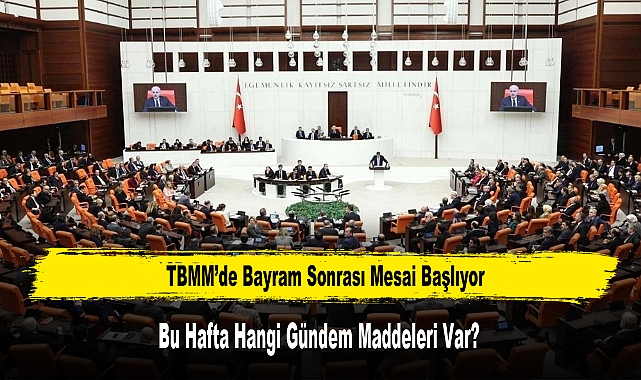 TBMM'de Bu Hafta Hangi Gündem Maddeleri Var?