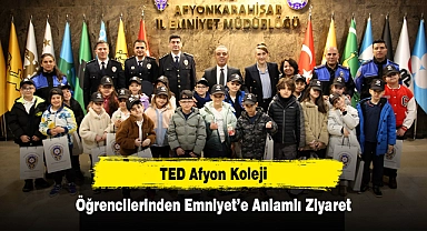 TED Afyon Koleji Öğrencilerinden Emniyet’e Anlamlı Ziyaret