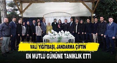 Vali Yiğitbaşı, Jandarma Çiftin En Mutlu Gününe Tanıklık Etti