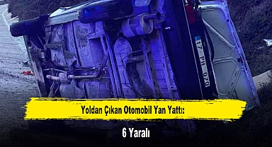 Yoldan Çıkan Otomobil Yan Yattı: 6 Yaralı