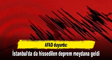 AFAD duyurdu: İstanbul'da da hissedilen deprem