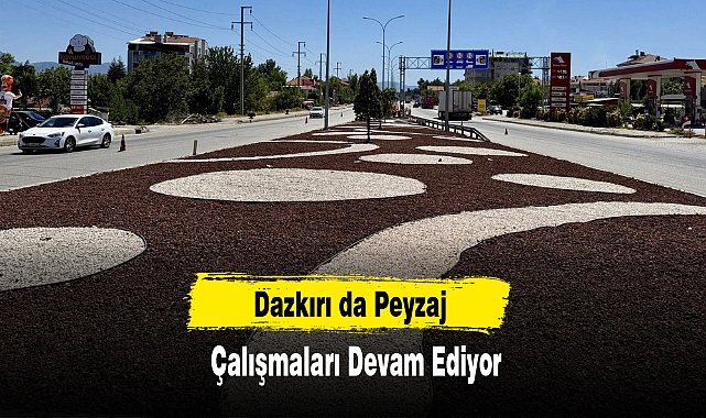 Dazkırı da Peyzaj Çalışmaları Devam Ediyor